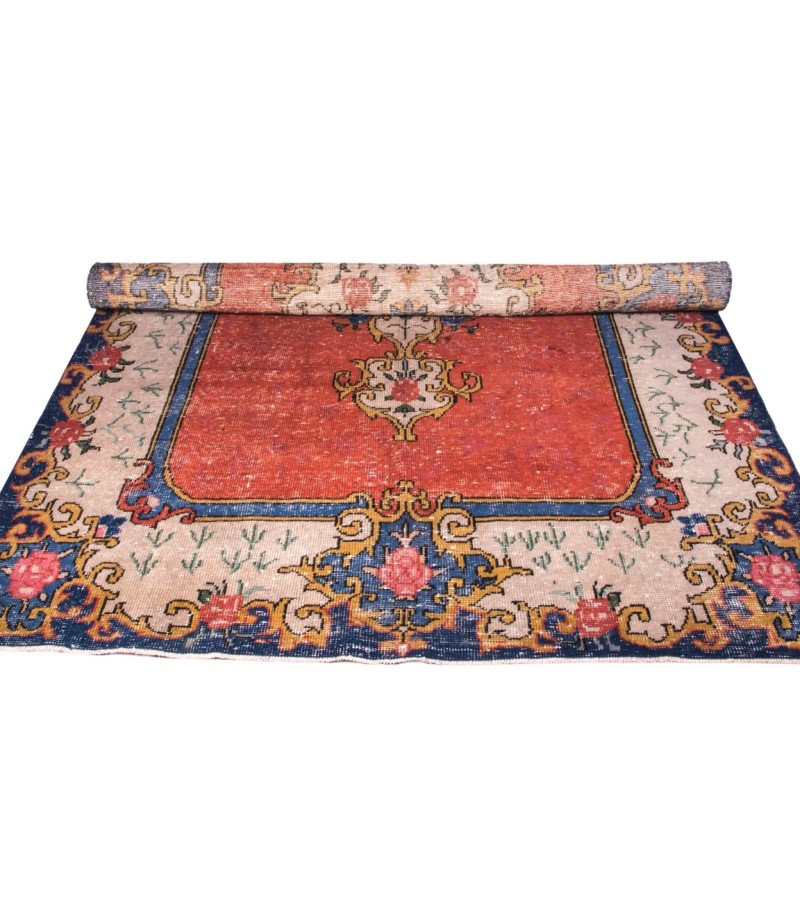 Turkish Anatolian Carpet Patterned, Re Dyed Persian Rugs