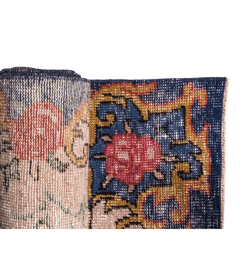 6X10 Feet . Turkish Hand KNotted  Area Rug , Hand Made Rug , Overdyed Pastel Color Rug , No Repeair Perfect Condition Rug