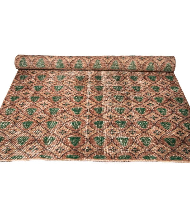 5x8 Feet . Almond Pattern  Brown Color Rug , Hand Made Antique Rug , Anatolian  Rug , No Repeair Perfect Condition