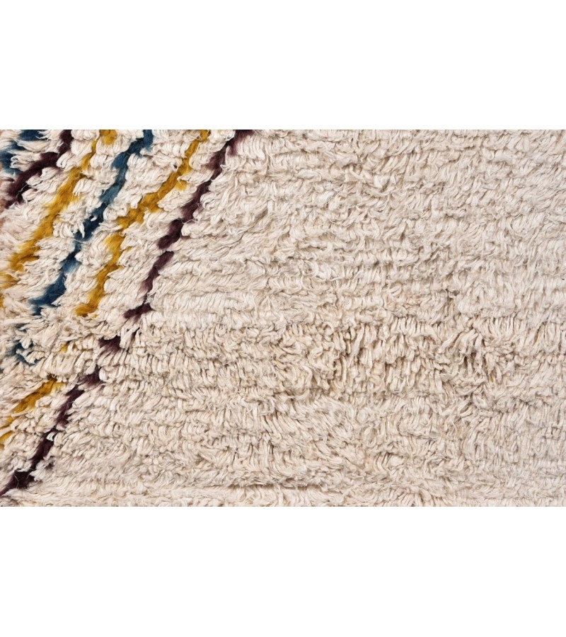 7X10 Feet . Modern Carpet, Turkish Shaggy Tulu rug ,handmade shaggy rug , Beige details Colors high Pile Designer rug