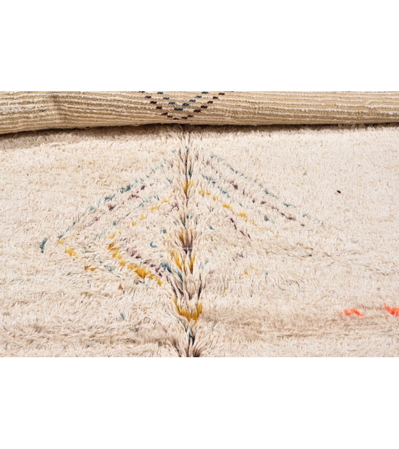 7X10 Feet . Modern Carpet, Turkish Shaggy Tulu rug ,handmade shaggy rug , Beige details Colors high Pile Designer rug