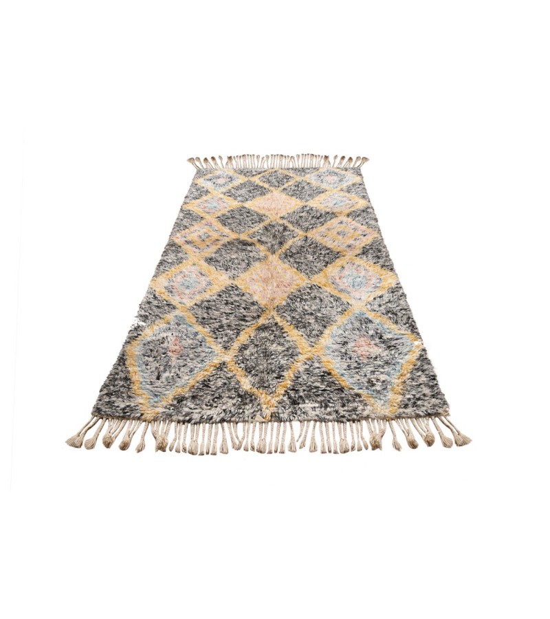 5X8 Feet . Modern Carpet, Turkish Shaggy Tulu rug ,handmade shaggy rug , Multi   Colors high Pile Designer rug