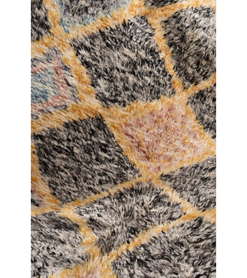 5X8 Feet . Modern Carpet, Turkish Shaggy Tulu rug ,handmade shaggy rug , Multi   Colors high Pile Designer rug