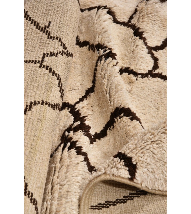 6X8 Feet . Modern Carpet, Turkish Shaggy Tulu rug ,handmade shaggy rug , Beige Colors , high Pile Designer rug