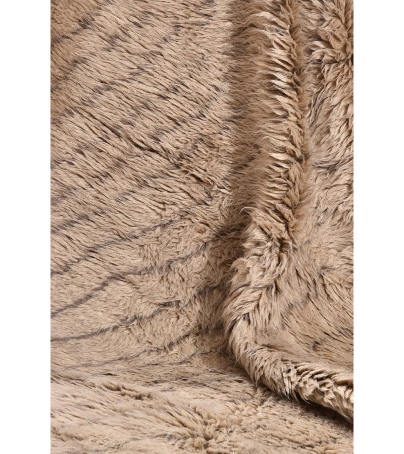 7X10 Feet . Modern Carpet, Turkish Shaggy Tulu rug ,handmade shaggy rug , Milky Brown  Colors , high Pile Designer rug
