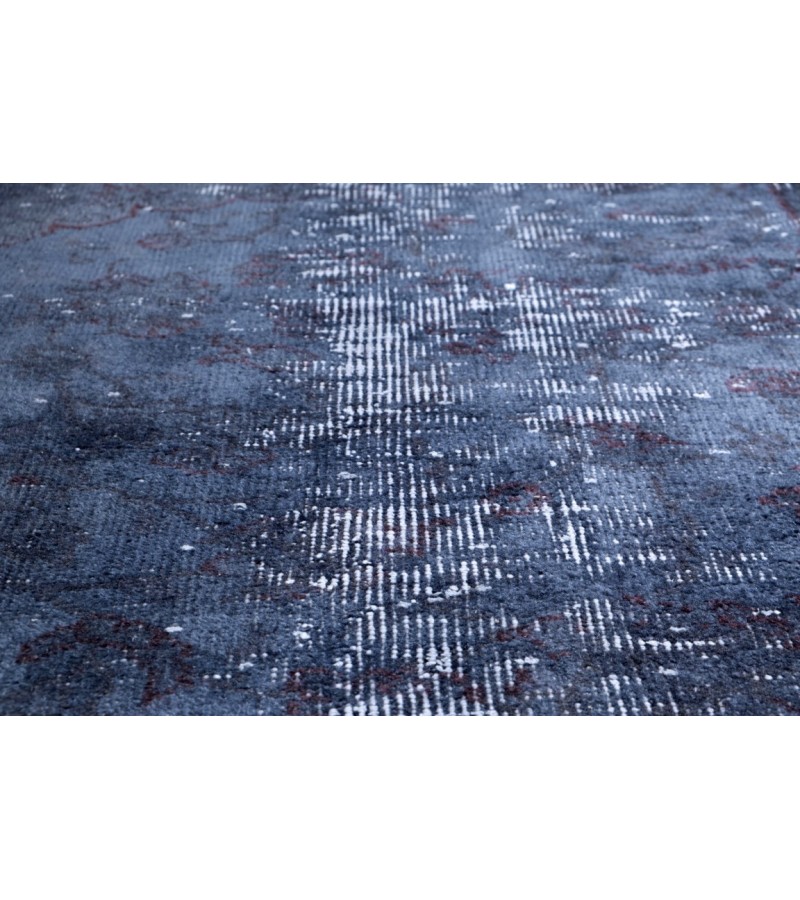 5 X 8 Feet Dark Blue Vintage Rug ,  Turkish Hand Knotted Rug , Luxury Living Room Rug , Antique Mid-Country Rug , No Repeair PErfect Condition
