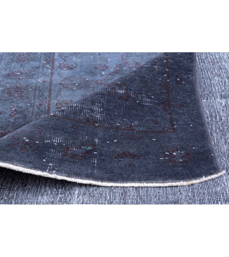 5 X 8 Feet Dark Blue Vintage Rug ,  Turkish Hand Knotted Rug , Luxury Living Room Rug , Antique Mid-Country Rug , No Repeair PErfect Condition