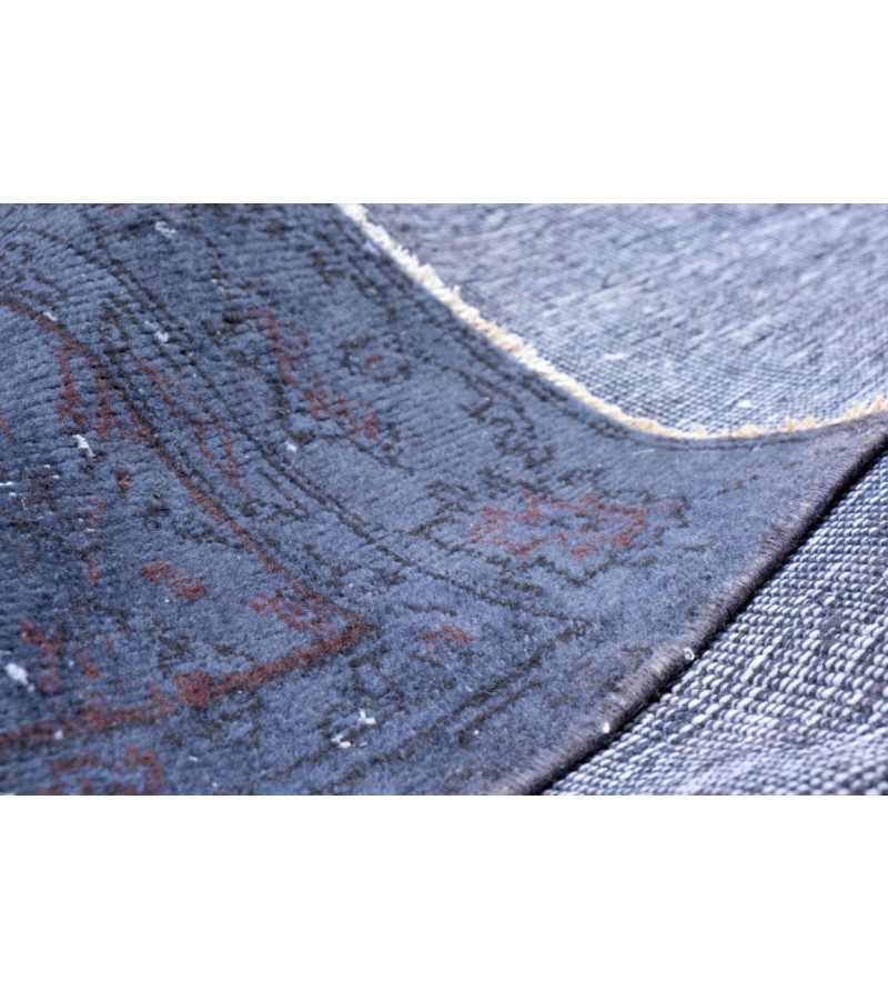 5 X 8 Feet Dark Blue Vintage Rug ,  Turkish Hand Knotted Rug , Luxury Living Room Rug , Antique Mid-Country Rug , No Repeair PErfect Condition