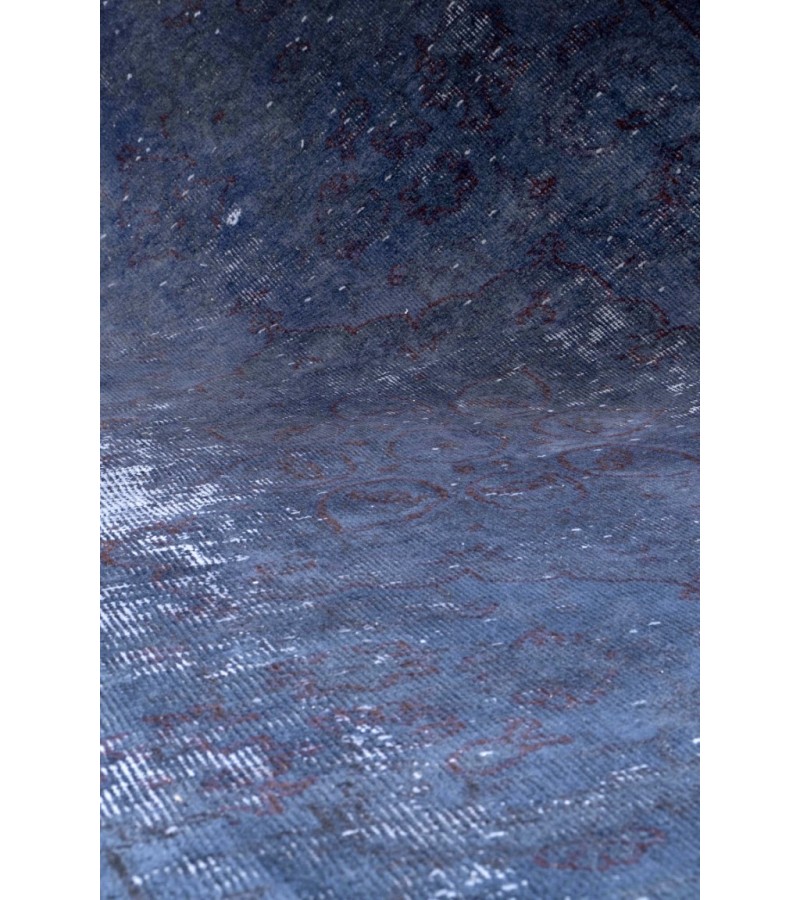 5 X 8 Feet Dark Blue Vintage Rug ,  Turkish Hand Knotted Rug , Luxury Living Room Rug , Antique Mid-Country Rug , No Repeair PErfect Condition