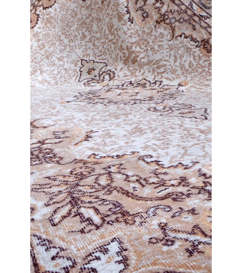 6.2 X 10.4  Feet .   193x324 cm Large Turkish Area Rug , Hand Knotted Luxury Rug , No Repeair Perfect Condition