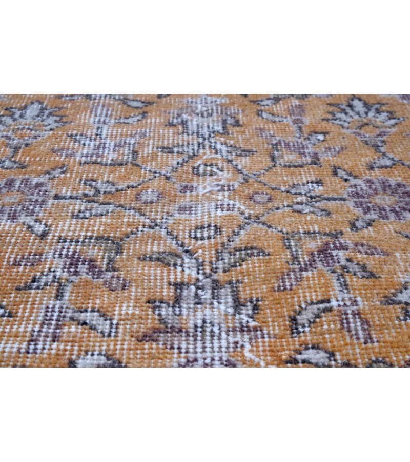 6.8 X 10 Ft.. 204x305 cm Antique Living Room Rug , Turkish Hand Knotted Rug ,Brick Colors Rug ,  No Repeair Perfect Condition