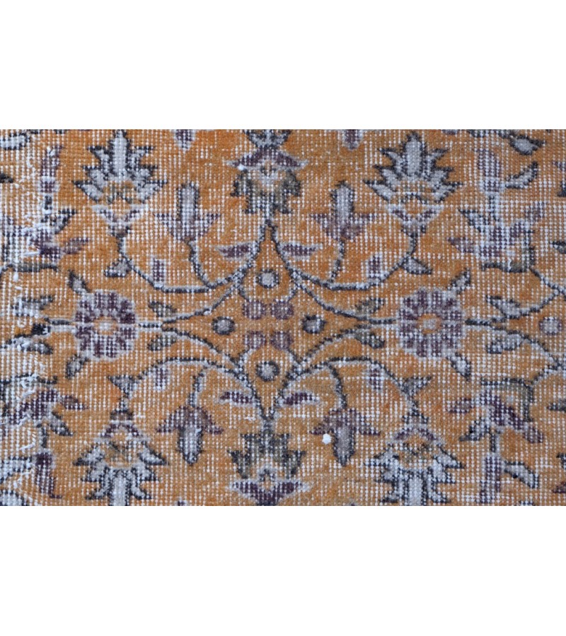 6.8 X 10 Ft.. 204x305 cm Antique Living Room Rug , Turkish Hand Knotted Rug ,Brick Colors Rug ,  No Repeair Perfect Condition