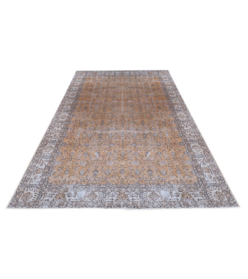 6.8 X 10 Ft.. 204x305 cm Antique Living Room Rug , Turkish Hand Knotted Rug ,Brick Colors Rug ,  No Repeair Perfect Condition 
