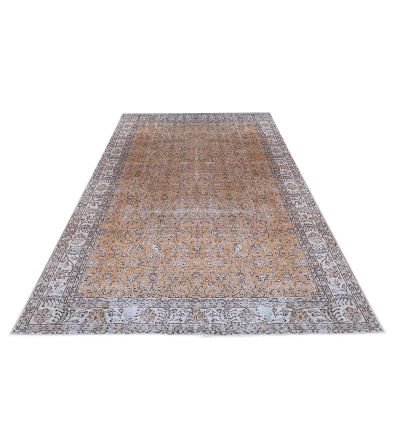 6.8 X 10 Ft.. 204x305 cm Antique Living Room Rug , Turkish Hand Knotted Rug ,Brick Colors Rug ,  No Repeair Perfect Condition