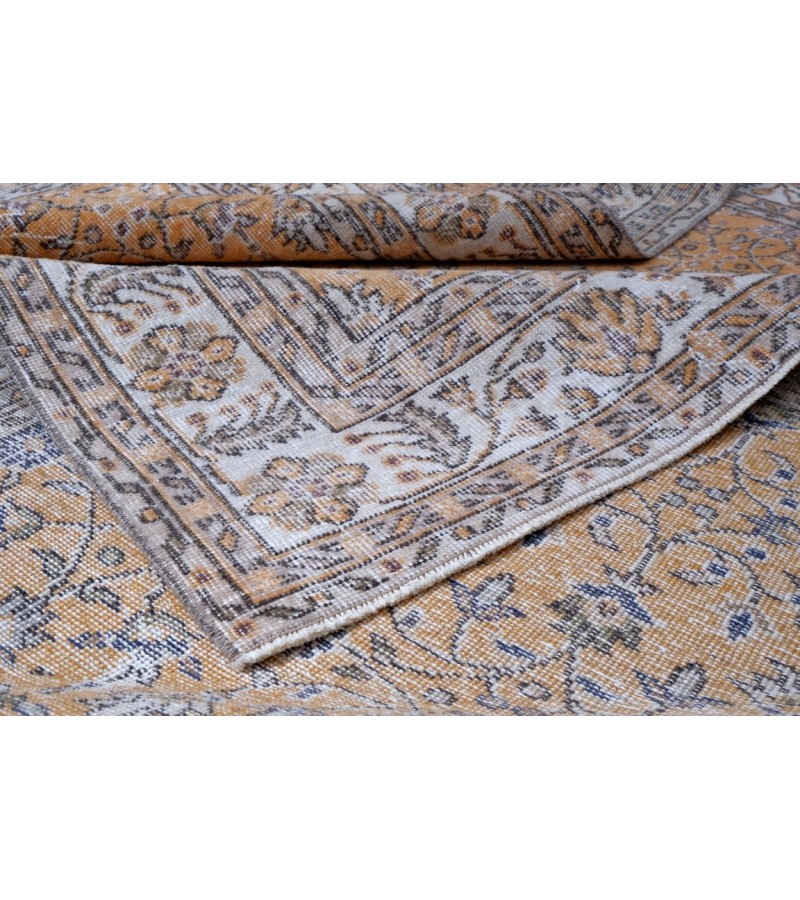 6.8 X 10 Ft.. 204x305 cm Antique Living Room Rug , Turkish Hand Knotted Rug ,Brick Colors Rug ,  No Repeair Perfect Condition