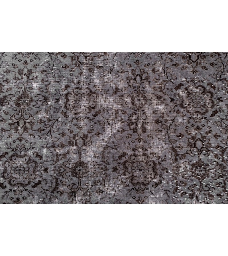 5.11 X 9.3 Ft.. 180x280 cm This is Hand Knotted Rug , Vintage Rug , Gray Color Muted Rug , All over Flowers PAttern Rug 