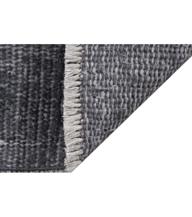 5.11 X 9.6 Ft.. 180x290 cm  Anthracite Buhara Pattern  Area Rug , Turkish Hand Knotted Rug , No Repeair Perfect Condition