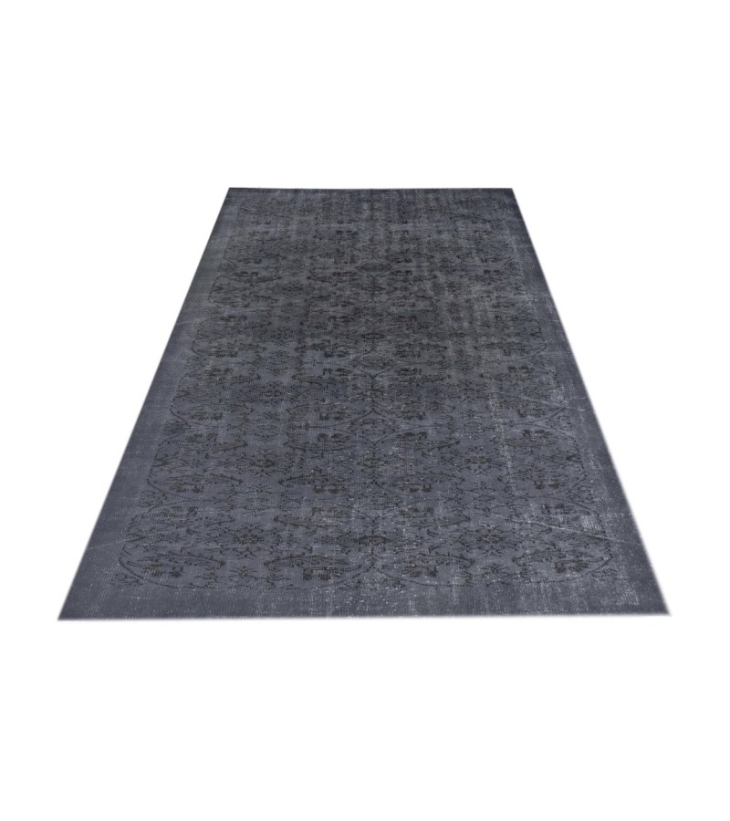 5.11 X 9.6 Ft.. 180x290 cm  Anthracite Buhara Pattern  Area Rug , Turkish Hand Knotted Rug , No Repeair Perfect Condition 