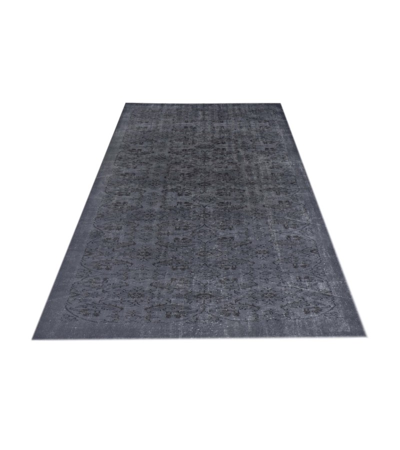 5.11 X 9.6 Ft.. 180x290 cm  Anthracite Buhara Pattern  Area Rug , Turkish Hand Knotted Rug , No Repeair Perfect Condition
