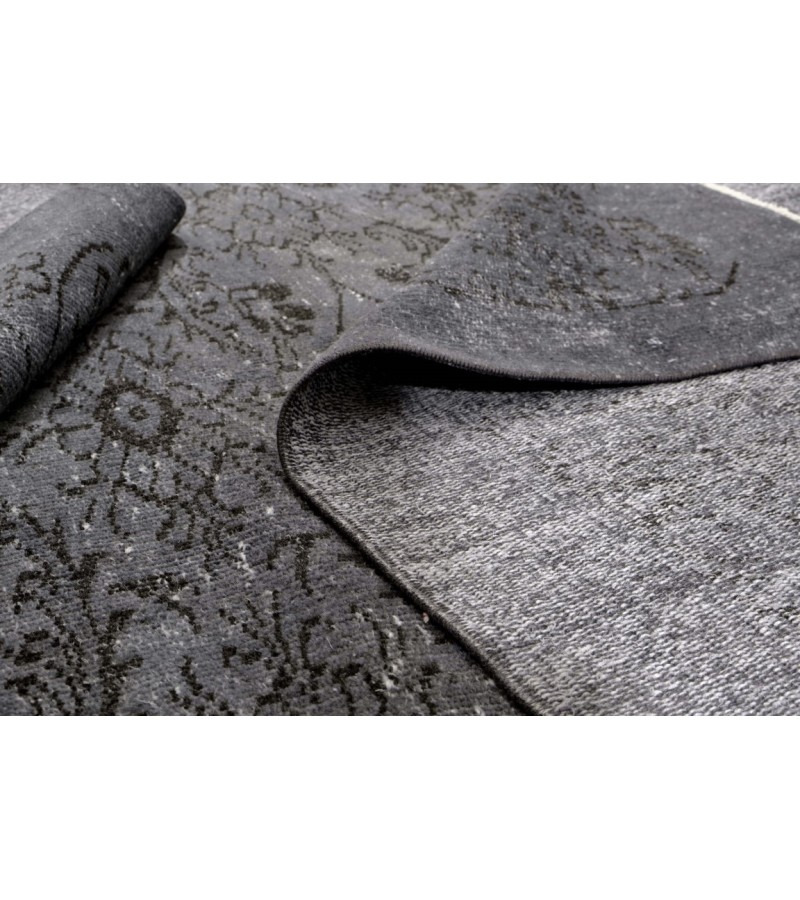 5.11 X 9.6 Ft.. 180x290 cm  Anthracite Buhara Pattern  Area Rug , Turkish Hand Knotted Rug , No Repeair Perfect Condition