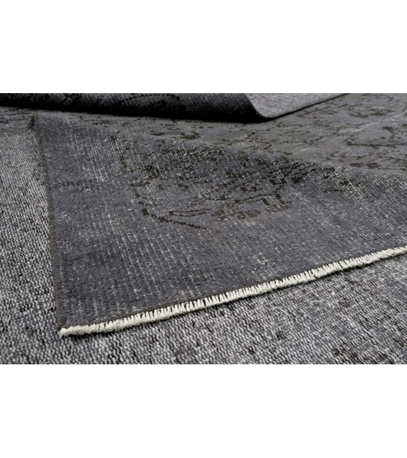 5.11 X 9.6 Ft.. 180x290 cm  Anthracite Buhara Pattern  Area Rug , Turkish Hand Knotted Rug , No Repeair Perfect Condition