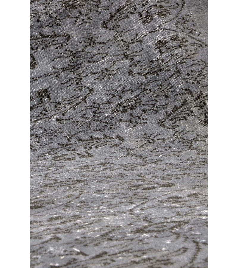 5.11 X 9.6 Ft.. 180x290 cm  Anthracite Buhara Pattern  Area Rug , Turkish Hand Knotted Rug , No Repeair Perfect Condition