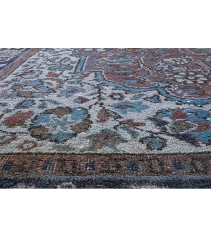 7X10 Feet , Blue Color Antique Rug , Turkish Area Rug , Muted Vintage Color Rug , No Repeair PErfect Condtion Rug