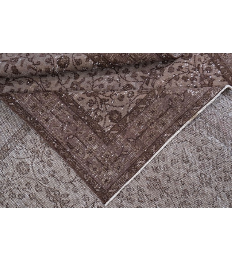6.4 x 9.5 Ft  192x286 cm Turkish Area Rugs , Brown Color Rug , Antique Hand Knotted Rug , No Repeair PErfect Condition
