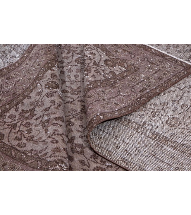 6.4 x 9.5 Ft  192x286 cm Turkish Area Rugs , Brown Color Rug , Antique Hand Knotted Rug , No Repeair PErfect Condition