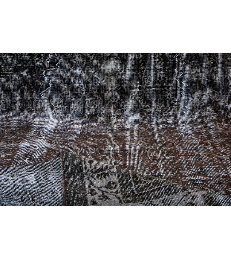 5.4 X 8.6 Ft.. 163x257 cm Black Color Rug , Hand Knotted Turkish Area Rug , Antique Faded Rug , No Repeair Perfect Condition 