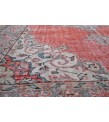 6.8 X 10.3 Ft.. 204x312 cm Antique Living Room Rug , Light Red and Beige  Color  Rug , Turkish Hand Knotted Rug ,  No Repeair Perfect Condition
