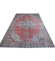 6.8 X 10.3 Ft.. 204x312 cm Antique Living Room Rug , Light Red and Beige  Color  Rug , Turkish Hand Knotted Rug ,  No Repeair Perfect Condition