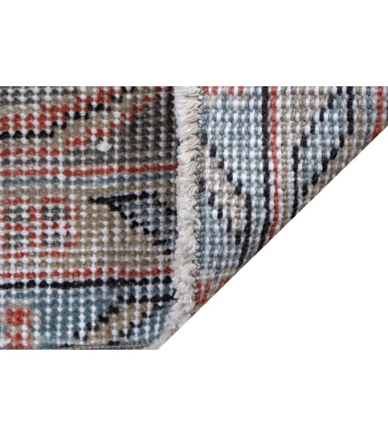 6.8 X 10.3 Ft.. 204x312 cm Antique Living Room Rug , Light Red and Beige  Color  Rug , Turkish Hand Knotted Rug ,  No Repeair Perfect Condition