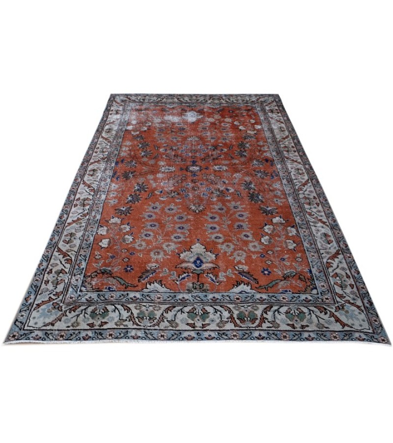 5X8 Feet.  Turkish Hand Knotted Rug , Floral  Pattern Rug ,  Antique Brick Tille Color Rug , No Repeair Perfect Condition