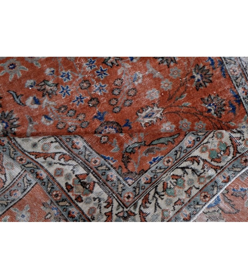 5X8 Feet.  Turkish Hand Knotted Rug , Floral  Pattern Rug ,  Antique Brick Tille Color Rug , No Repeair Perfect Condition