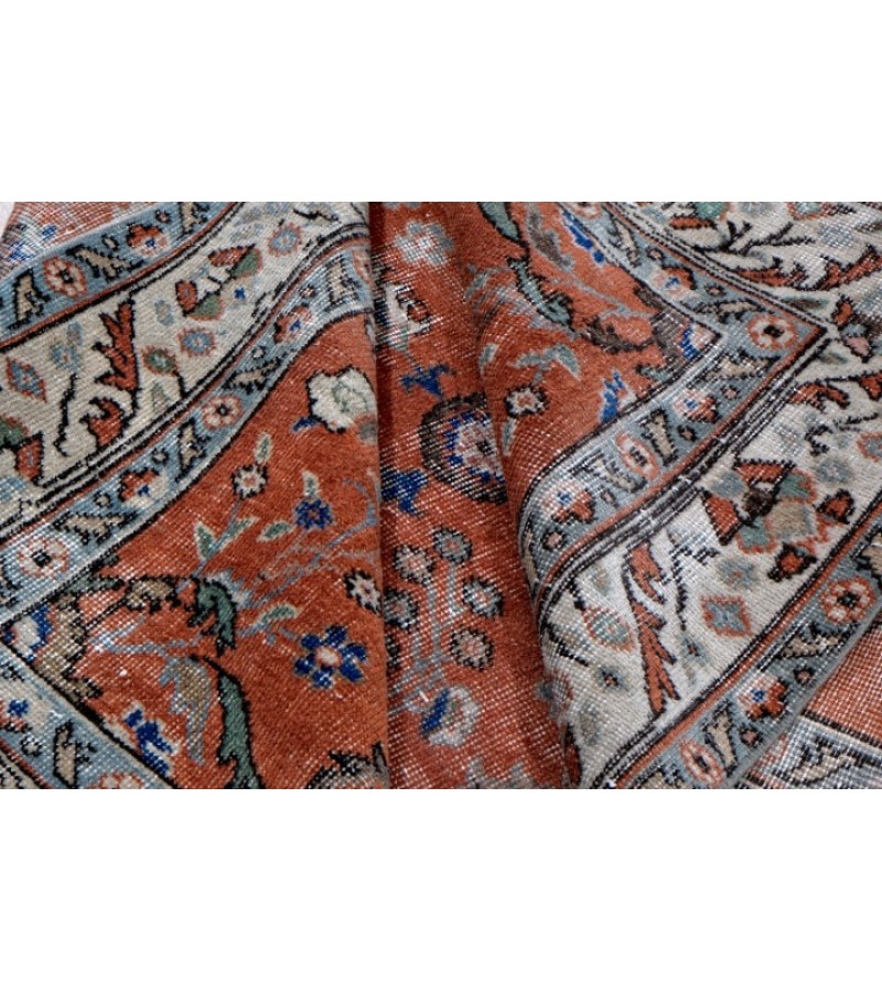 5X8 Feet.  Turkish Hand Knotted Rug , Floral  Pattern Rug ,  Antique Brick Tille Color Rug , No Repeair Perfect Condition