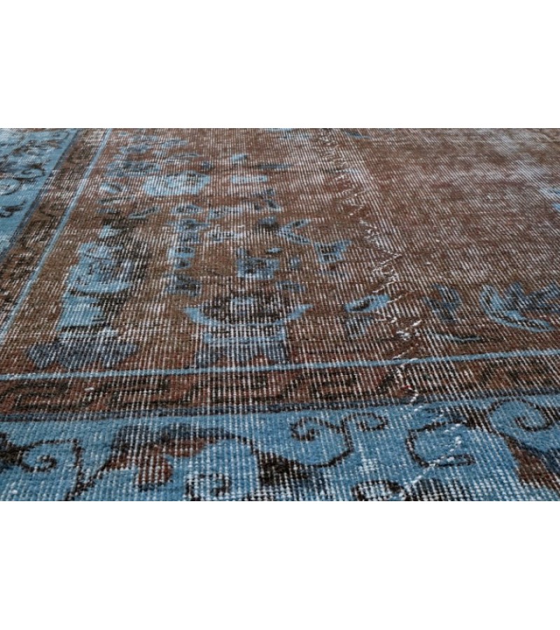 7X10 Feet , Brown and Blue Color Antique Rug , Turkish Area Rug , Muted Vintage Color Rug , No Repeair PErfect Condtion Rug 
