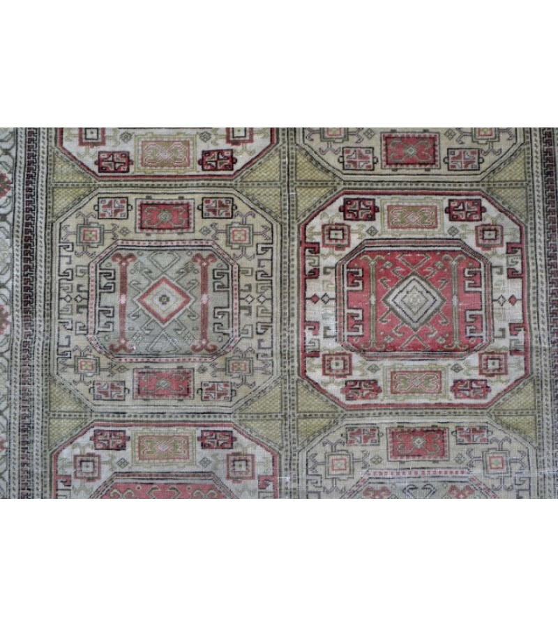 4 x 7.11 Ft. Beige  color Buhara Oushak  PAttern  Rug , Vintage Rug , Hand KNotted Antique Rug , Turkish Area Rug , Anatolian Rug