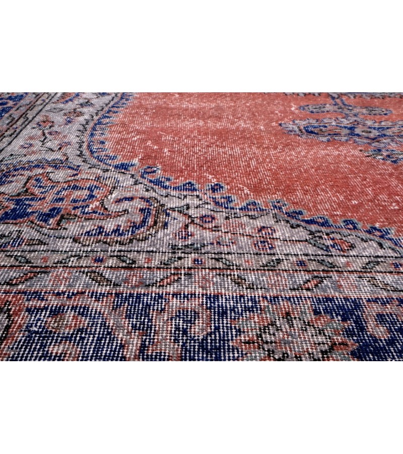 6.11 X 10.9 Ft.. 210x318 cm Pastel Colors Vintage Rug , Hand Knotted Mid-Country Rug , No Repeair Perfect Condition