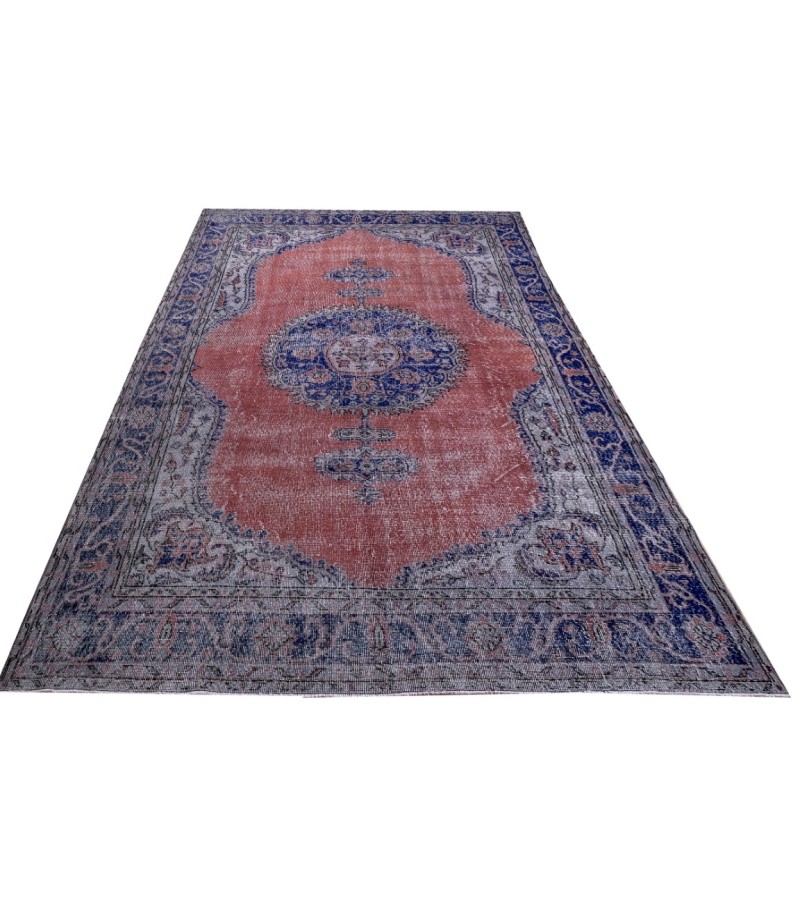 6.11 X 10.9 Ft.. 210x318 cm Pastel Colors Vintage Rug , Hand Knotted Mid-Country Rug , No Repeair Perfect Condition