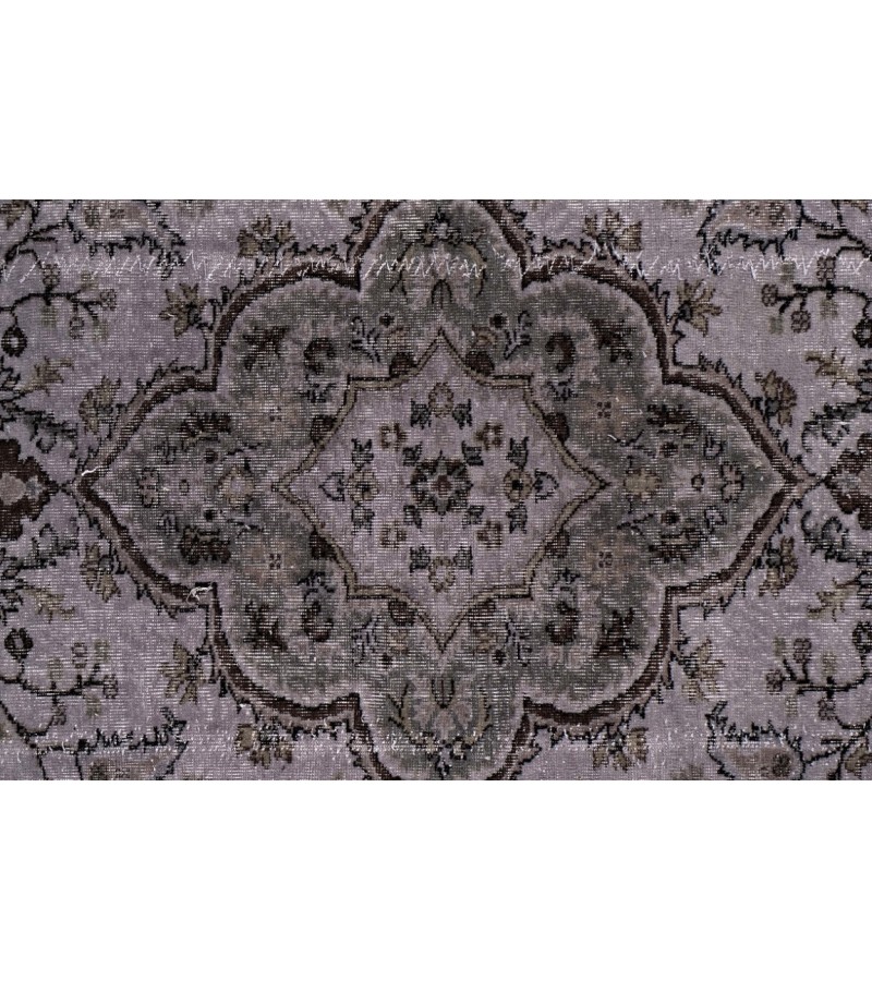 7X10  Feet . All over Flowers Pattern Rug , Gray  Color Antique Rug , Turkish Hand Knotted Living Room Rug , No Repeair Perfect Condition Rug
