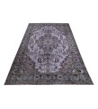 7X10  Feet . All over Flowers Pattern Rug , Gray  Color Antique Rug , Turkish Hand Knotted Living Room Rug , No Repeair Perfect Condition Rug