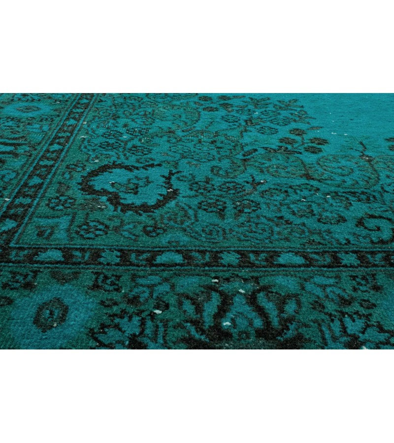 7X10  Feet . All over Floral Madallion Pattern Rug , Blue Color Antique Rug , Turkish Hand Knotted Rug , No Repeair Perfect Condition 