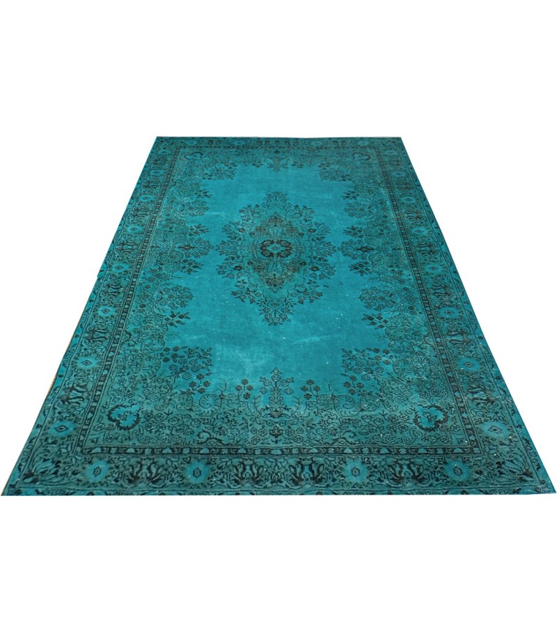 7X10  Feet . All over Floral Madallion Pattern Rug , Blue Color Antique Rug , Turkish Hand Knotted Rug , No Repeair Perfect Condition 