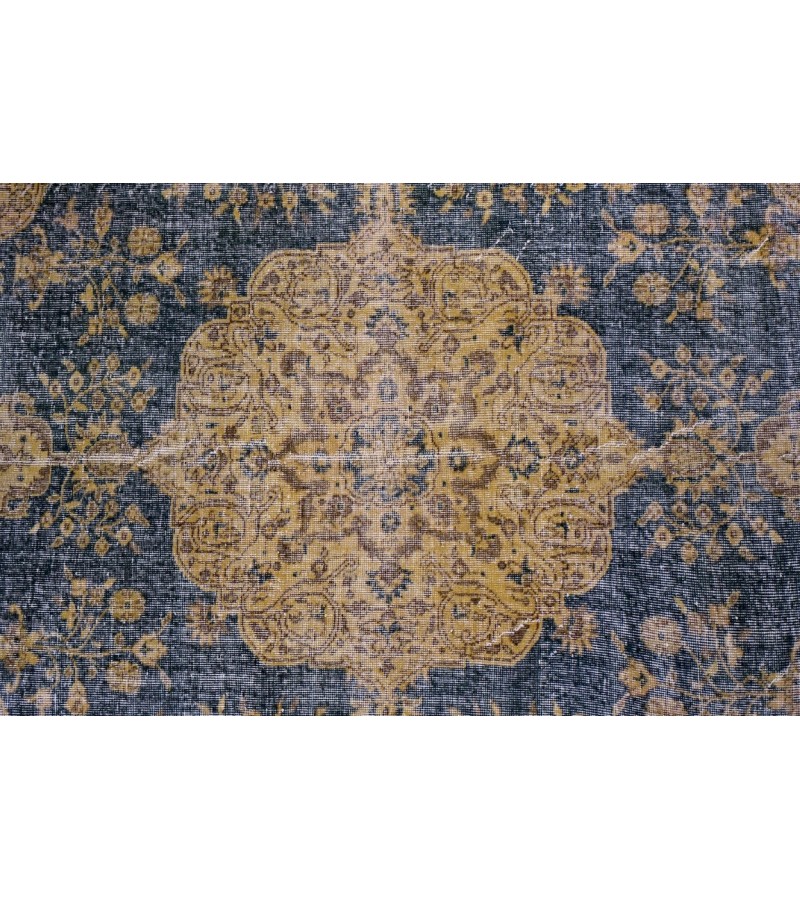 7X10 Feet , Blue Color Antique Rug , Turkish Area Rug , Muted Vintage Color Rug , No Repeair PErfect Condtion Rug