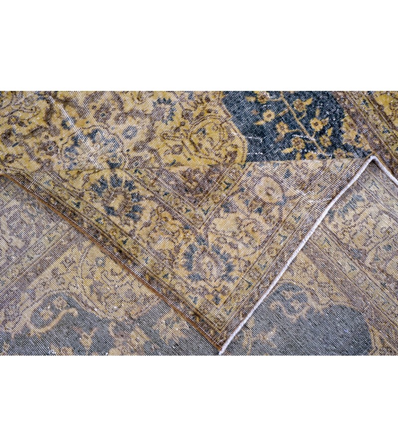 7X10 Feet , Blue Color Antique Rug , Turkish Area Rug , Muted Vintage Color Rug , No Repeair PErfect Condtion Rug