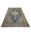 7X10 Feet , Blue Color Antique Rug , Turkish Area Rug , Muted Vintage Color Rug , No Repeair PErfect Condtion Rug