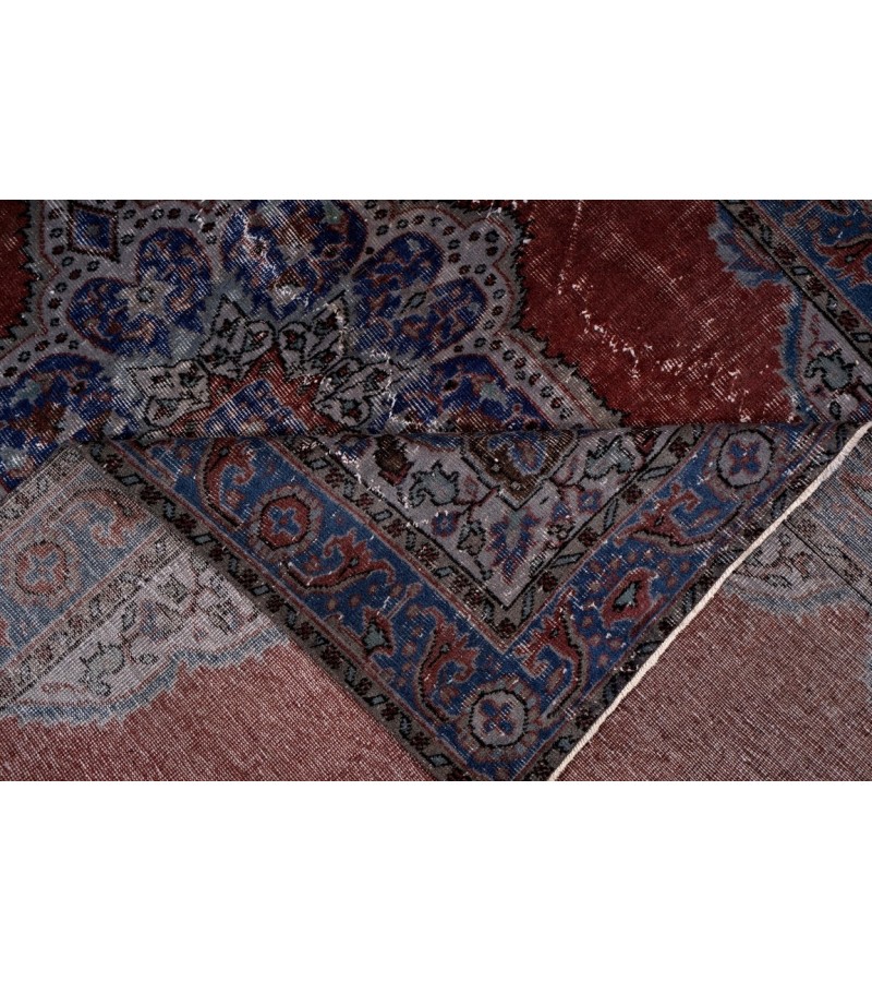 6X9 Feet  . Gray and Copper  Color Vintage Rug , Madellion  Pattern Rug , Turkish Hand Knotted Rug , No Repeair PErfect condition , Antique Rug