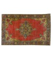 6.3x9.8 Feet , Red Color Vintage Rug , Hand Made Rug, Turkish Area Rug , Madellion PAttern Rug