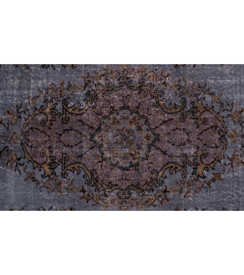 6X9 Feet  . Gray and Brown   Color Vintage Rug , Madellion  Pattern Rug , Turkish Hand Knotted Rug ,  Antique Rug, Persian Rug